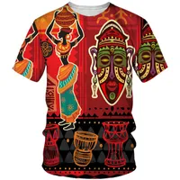 Erkek Tişörtler Moda Erkek Afrika Baskılı Tee Üstler Afrika Dashiki Giyim Erkek Giysileri İçin Günlük Kısa Kollu Tişört