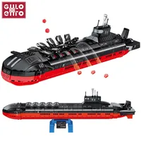 Gulo Militaire speelgoed Bakstenen Schip Army Nucleaire onderzeeërblokken gebouw Set Warship Weapon Soliders Gift voor boykid 865pcs 220715