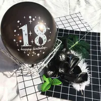 5pcs 18. Happy Birthday Party 12 "Pearlised Latex bedruckte Luftballons für 18 Jahre alte Geburtstagsdekoration Supplies
