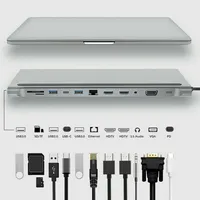 Epacket 12 In 1 Type-C Laptop Docking Station Hubs USB 3.0 HDMI 4K VGA PD USB Hub For MacBook2016