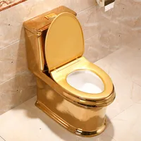 Sedili da toilette in oro ad arte d'acqua sifone seduta silenziosa seduta orinale dorato motivi in ​​porcellana infissi da bagno in ceramica 2911