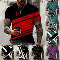 Yaz 3d baskılı tişörtler gündelik adam s t shirt kısa kollu sweatshirt giyim üstleri moda erkekler sokak kuyruğu 220526