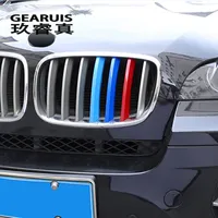 BMW X5 X6 E70 için Araba Styling E71 F15 F16 Aksesuarları Kafa Ön Izgara M Spor Çizgili Izgara Kapakları Kapak Çerçeve Oto Çıkartmalar Kapakları