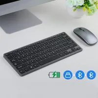 Bluetooth Keyboard Mouse Combos Ultra Slim Wireless Rechargable Keyboard and Mice Kit Universal Tablets Smartphones Computers256M