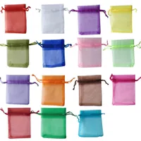 2021 NEW 7x9cm Premium ORGANZA Wedding Favour GIFT BAGS Jewelry Pouches Bundle pockets Pure Yarn bag, 100pcs lot candy bags
