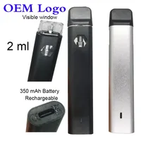 OEM Logo 2.0ml Disposable Pods Vape Pens Thick Oil Vape Cartridges Rechargeable 350mAh Battery Devices view window Starter Kits Vaporizer Pen