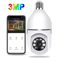 Camcorders E27 Bulb Camera 3MP Security System WiFi 360 Degree Rotate Panoramic Wireless Surveillance Cameras IP PTZ Home