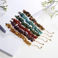 DHL Kamienne Bracelety kolorowe turmalinowe bransoletki ręcznie robiony kryształowy chip nieregularny łańcuch żwiru dla kobiet