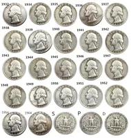 US Silver 1932-1964p/d/s dies fabricando monedas de fábrica de fábrica de fábrica conjunto 63pcs copia de metal Washington Price xkanp