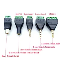Другие аксессуары для освещения Audio разъем Audio разъем 3,5 мм стерео -адаптер RCA Mono Channel Plugs для винтового терминала плагин