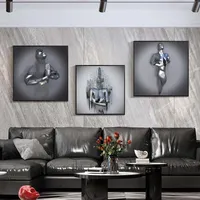 Pinturas metal figura estátua art murais de tela romântica abstrata e impressões imagens de parede sala de estar el decoração