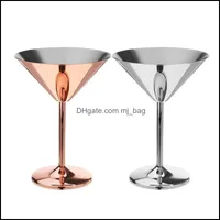 Vasos de vino Dibringware Cocina Bar de comedor Jardín de 200 ml Copa de martini de acero inoxidable Cóctel champán OTCFC
