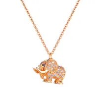 Hanger kettingen rosé goudkleur roestvrijstalen baby olifant hangers voor vrouwen charm juwelen