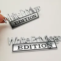 White Privilege Edition Car Truck 3D Letter Fender Emblem Odznaka Zakładka naklejka