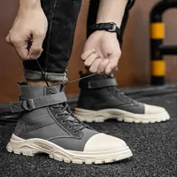 Обувь для безопасности моды мужская стальная обувь для ботинки анти-пронзий