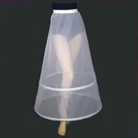 Kadın Gelin 2 Hoops A-line ayak bileği uzunluğu tam kayma petticoat tek katmanlı elastik elastik imparatorluk bel gelinlik crinoline)