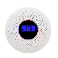 Smoke Detector & Carbon Monoxide Sensors 2 in 1 LCD Display Battery Operated CO Alarm with LED Light Flashing Sound Warning277w