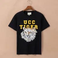 22ss мужская футболка вязаный хлопок с короткими рукавами дизайнерские брендовые буквы напечатаны дикий тигр лицо рисунков мода повседневная летняя одежда женщин пары тройки