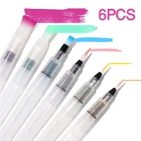 DAINAYW PENNS 6 st för färgfärger Vattenlösliga pennor penna påfyllningsbar Pensdrawing Art Brush 220713