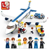 Sluban City Series Passagiers vliegtuig Jet Cargo Airplane Bus Sets Moderne Aviation Airport Bouwstenen speelgoed voor kinderen Gift Boys 21242R