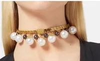 Luxurious Designed Choker Necklaces pearl Pendants Greece Meander Pattern chain Banshee Medusa portrait 18K gold plated Ladies necklace Sweet Designer Jewelry