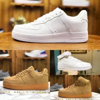 Wholesale 2022 New Designers Outdoor Men FoRcEs Low Skateboard Shoes Cheap One Unisex 1 07 Knit Euro High Women All White Black Wheat Running Sports Sneakers S18