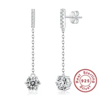 Stud Trendy 925 Sterling Silver Drop أقراط للنساء Mossanites Diamond Type Design Fashion Wedding Jewelry Wholesalestud