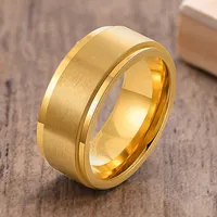 Zorcvens New Fashion Gold Color Dold Stainless Aço spinner fosco anel para homens punk vintage noivado de casamento jóias presentes de beleza itens de beleza