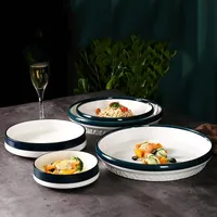Plaques de plats ménagers céramique vaisselle table dîner snack set restaurant pâtes steak 8 pouces CN (origine)