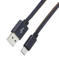 1M Micro USB Cable Denim Type C Charger Data Transfer Mobile Phone Cables For Xiaomi Samsung Huawei Fast Charging Cord