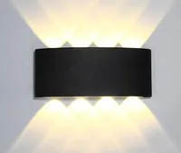 LED Wandleuchte Schwarz Weiß IP65 Wasserdichte Gartenlampen Aluminium AC86-265V Schlafzimmer Treppenhaus Innenbeleuchtung