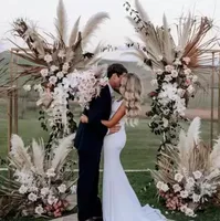 100pcs/lote phragmites por atacado pampas secas naturais pampas grama para decoração de casamento em casa Bunco de flores de flor 56-60cm FY2497 B0707