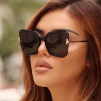 Güneş gözlüğü qpeclou 2022 büyük boy kare kadın marka tasarımcısı t güneş gözlükleri kadın büyük çerçeve renkli tonlar erkek oculossunglasses