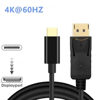 1.8m USB Type C till DisplayPort DP -kabel 4K 60Hz för Mac Pro iPad Pro Surface Book Dell XPS Sumsang S10 Obs 9 Dex