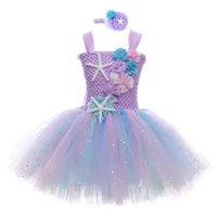 Girls Mermaid Tutu Dress Princess Birthday Party jurken For Girls Starfish Halloween Cosplay Kids Mermaid Kostuum 112Y 220707