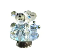 Kristallbjörn Mjölkflaska Dop Baby Shower Souvenir Party Favors Chopening Giveaway Gift för gästerna