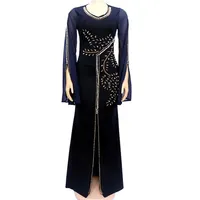 Ethnic Clothing African Dresses For Women Beading Diamonds Robe Africaine Dashiki Fashion Cloth Long Maxi Dress Africa281f