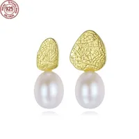 Nouvelle forme de poire Babe 925 Boucles d'oreilles en argent sterling pour femmes filles perle fin bijoux CZ Boucle d'Oreille Femme SE0382-1