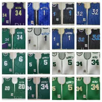 Mitchell en Ness Basketball Paul Pierce Jersey Larry 33 Kevin Garnett 5 Patrick Ewing Ray Allen 34 vintage gestikt groen blauw wit
