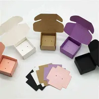 Color Kraft Paper Embalaje Papel Sets Box Jewelry Cajas adecuadas para aretes/collares/colgantes accesorios 24 sets H220505