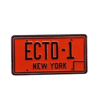 Ecto-1 New York Number Plate Pins Pins Funny Car Licent Metal Cartoon Bacchetta per cappello da cappello da cappello Battaglia Batteria Regalo per gioielli Fashion