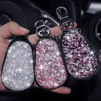 Universal Diamond Car Key Holder Storage Case Luxury Crystal Keychains Key Cover Tas Wallet voor BMW Lada Benz Keychain