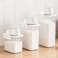 Multi Uso Dispensador de Lavanderia Pow em pó Dispensador de alimentos Grãos Rice Storage Storage Principia Bico de medição Copo Detergente Caixa 842 D3