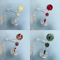 5pcs MOQ Terp Slurper Quartz Banger Set Smoking Water Bong Pipe Accessory 4mm Thick Bottom Full Weld Banger With Glass Beads Marble Cap 10mm 14mm Male Frosted Joint