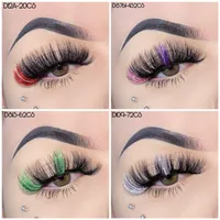 Couleurs colorées Wispy Fluffy Glitter Faux 3D Mink Lash Lash Highlighter Brush pour le maquillage quotidien