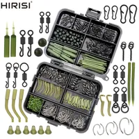 420x Carp Fishing Tackle Kit in Box Snaps Rubber Anti Tangle Sleeves Hook Stop Beads Accessories XP800 220606
