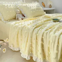 Yaz yorganı yıkanmış pamuk yatak örtüsü yorgan yatak kapağı sayfası yumuşak pembe sevimli atış ince kızlar yorganlar1-4pcs #/