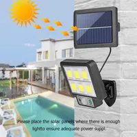 Sensore di movimento a luce solare a LED LED ricaricati per esterni lampada da giardino solare impermeabile per percorso Street Outdoor Wall Spotlight 220530