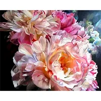 Obrazy malarstwo liczbowe dla dorosłych różowe kwiaty Akrylowe pary pary numer olej na płótnie Rysunek 40 50 ramy Dekor