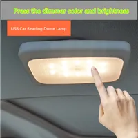 Touch LED Night Light Car takbelysning Takmagnet Lamp Automobile Interiör Läsning Ljus laddningsbar USB -laddning